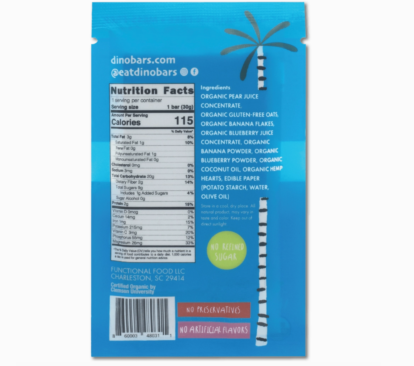 DINO BARS Blueberry Bar | 10 packs