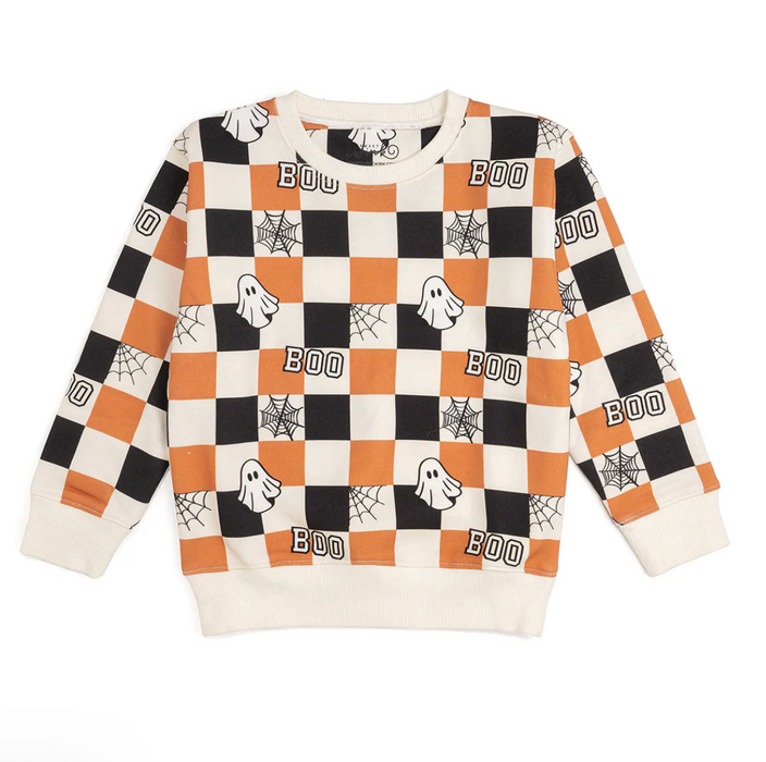 Boo Checkered Halloween Sweatshirt