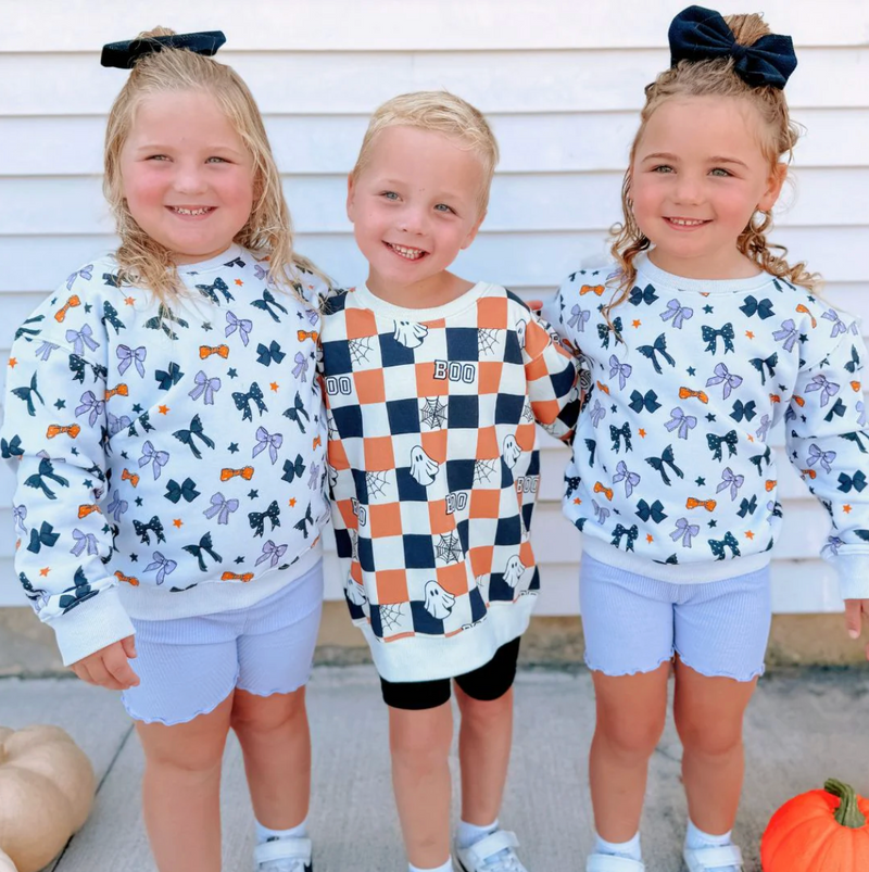 Boo Checkered Halloween Sweatshirt