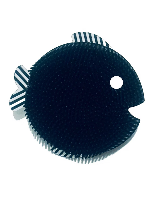 Squigee / Blow Fish / Black / Silicone Body Scrub Baby Bath Toy