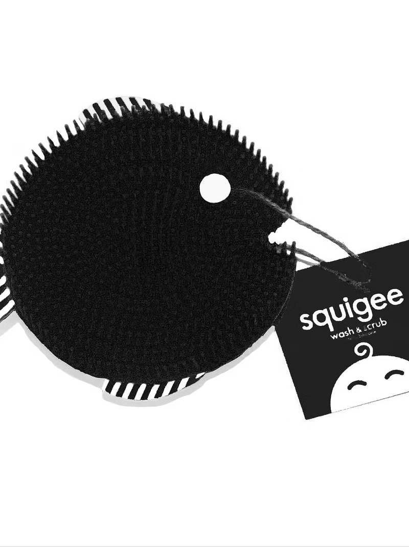 Squigee / Blow Fish / Black / Silicone Body Scrub Baby Bath Toy