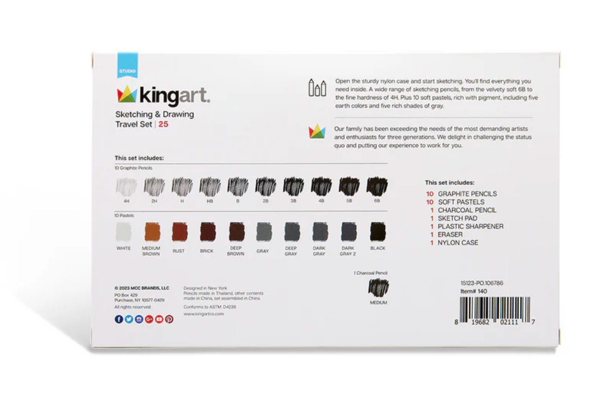 Sketching & Drawing Travel Set, 25 pc
