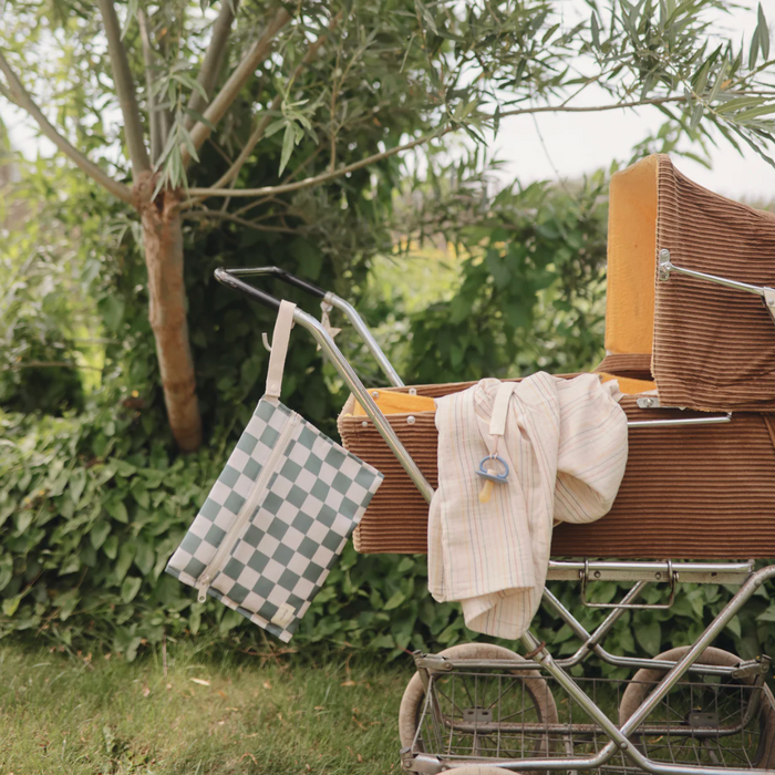 Water Resistant Wet Bag - Blue Check