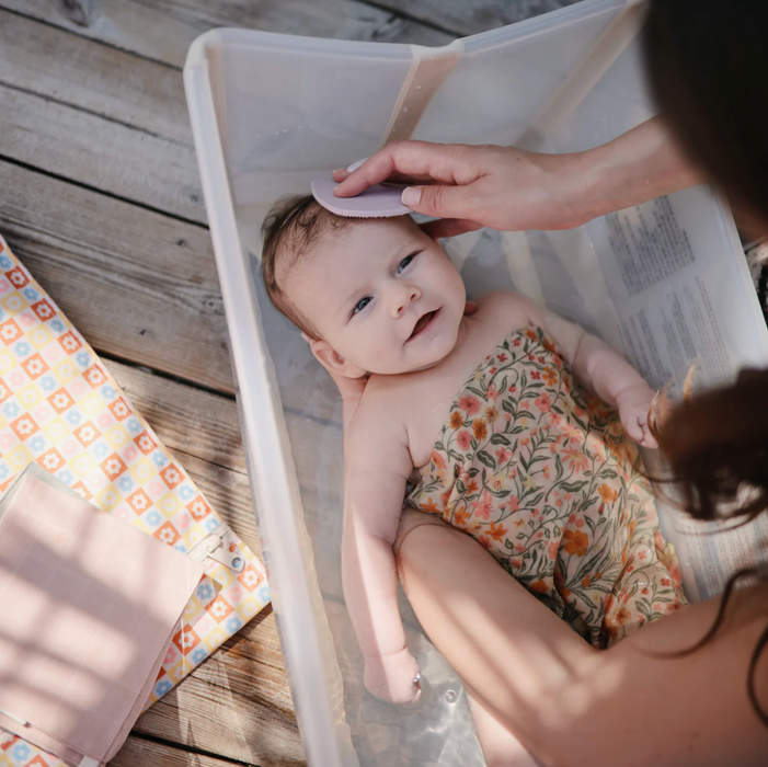 Muslin Cotton Washcloth - Blue Check Combo
