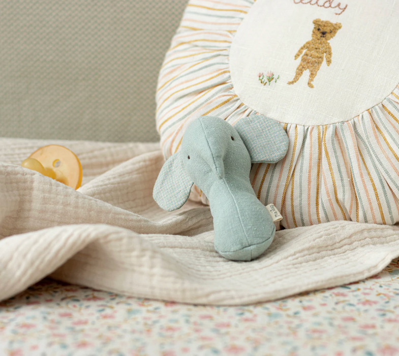 Lullaby Friends, Elephant Rattle - Light Dusty Blue