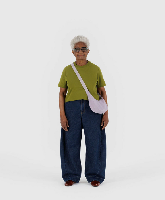 Small Nylon Crescent Bag - Dusty Pink