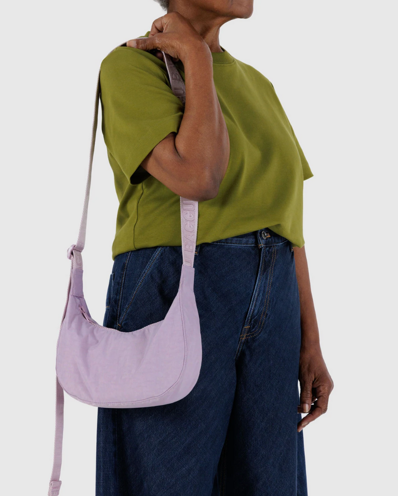 Small Nylon Crescent Bag - Dusty Pink