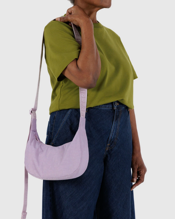 Small Nylon Crescent Bag - Dusty Pink
