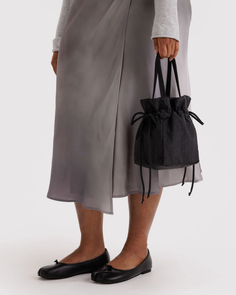 Nylon Drawstring Bag - Black