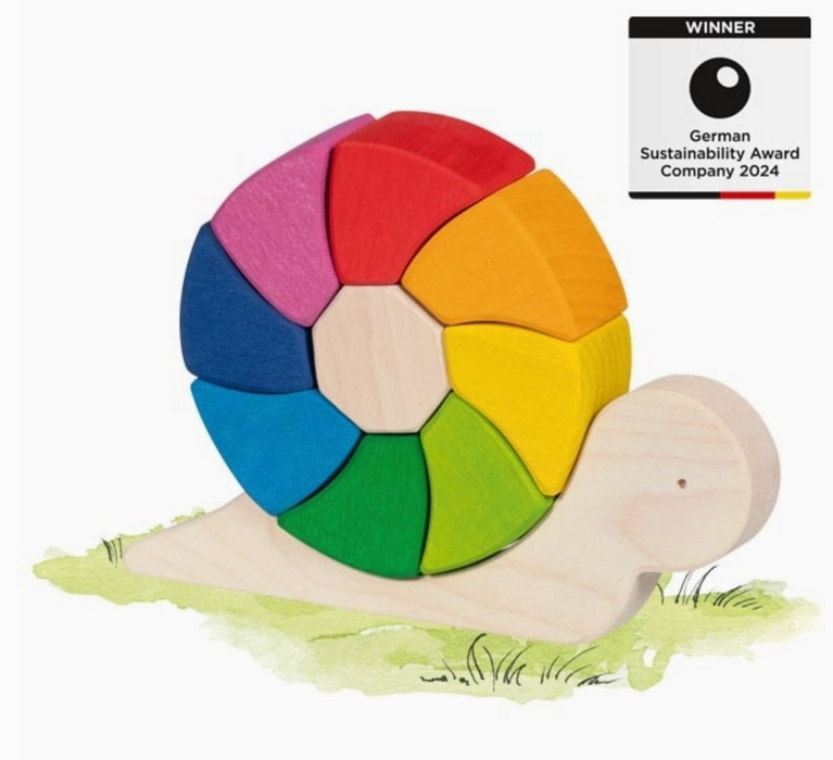Sassy Snail Pauline, Puzzle and Building Blocks, 10 Pieces