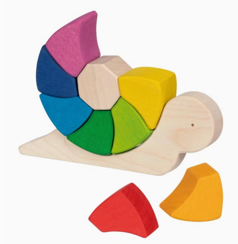 Sassy Snail Pauline, Puzzle and Building Blocks, 10 Pieces