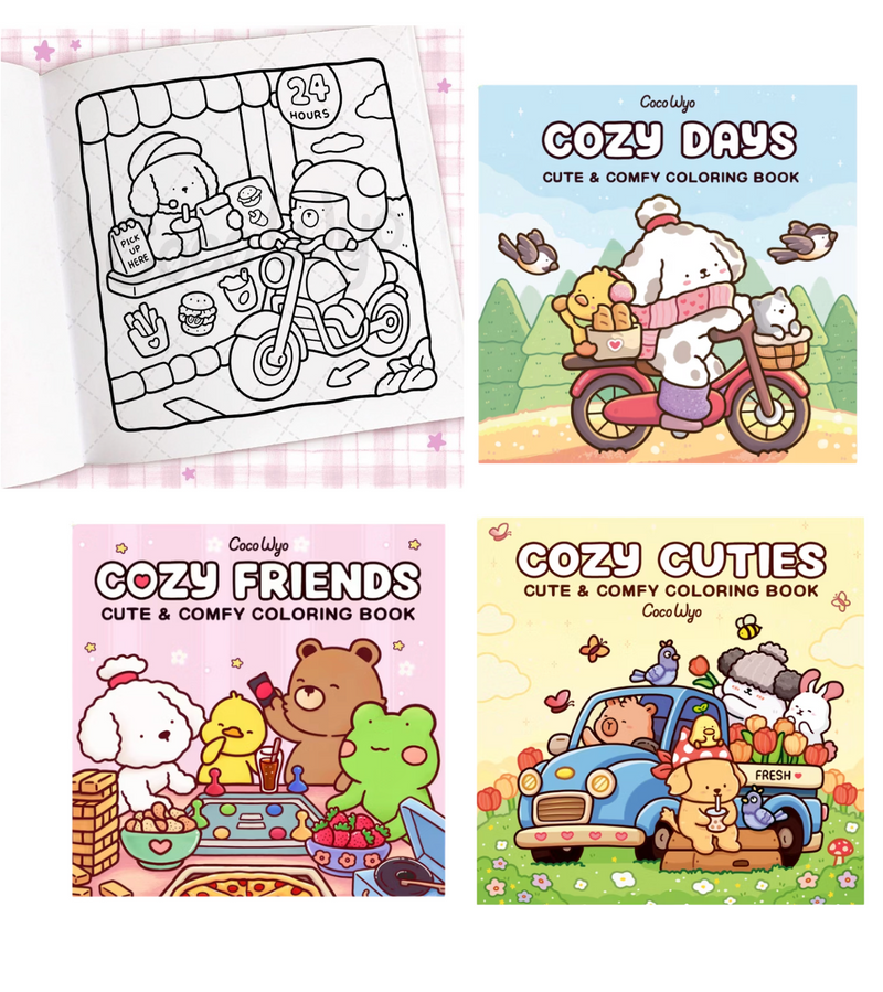 Cozy Coloring Book Set of 3