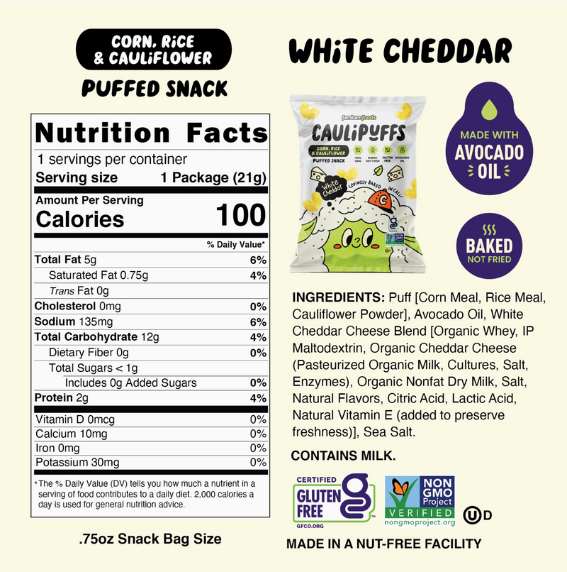 CauliPuffs-White Cheddar (12bags)
