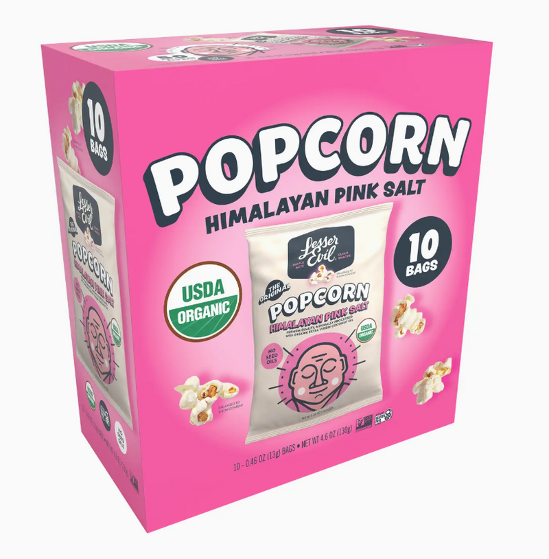LesserEvil Organic Popcorn, Himalayan Pink (10개입)