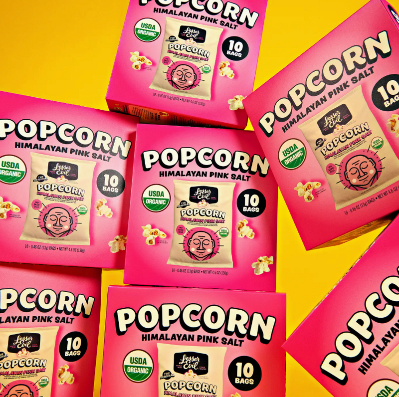 LesserEvil Organic Popcorn, Himalayan Pink (10개입)