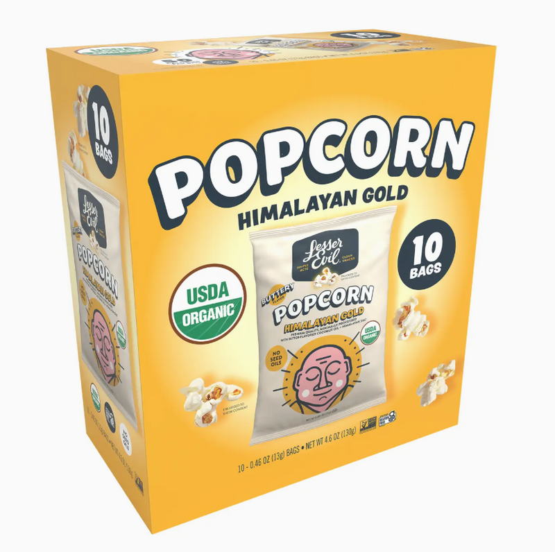 LesserEvil Organic Popcorn, Buttery (10개입)
