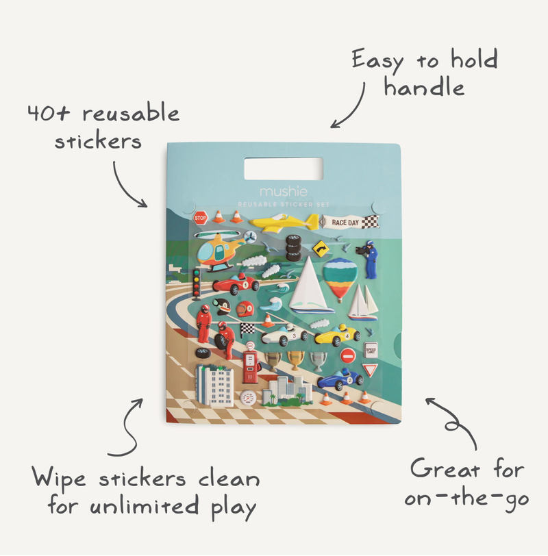 Reusable RaceCar Sticker Set