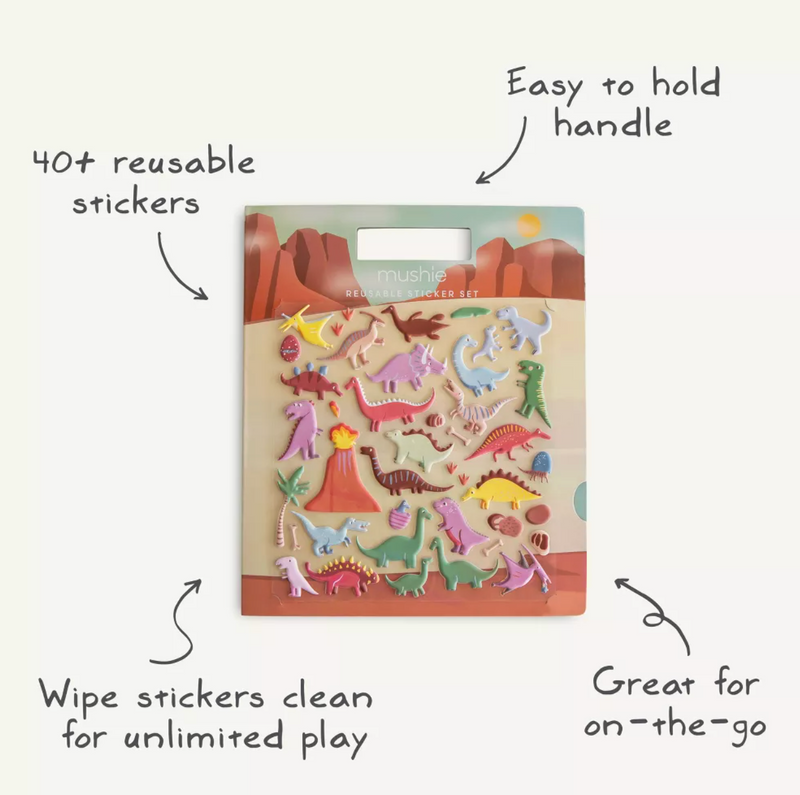 Reusable Dino Sticker Set