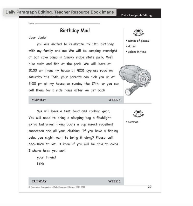 Daily Paragraph Editing