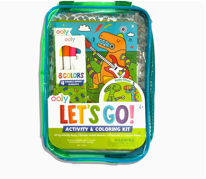 Let's Go!: Activity & Coloring Kit - Robo Dinos