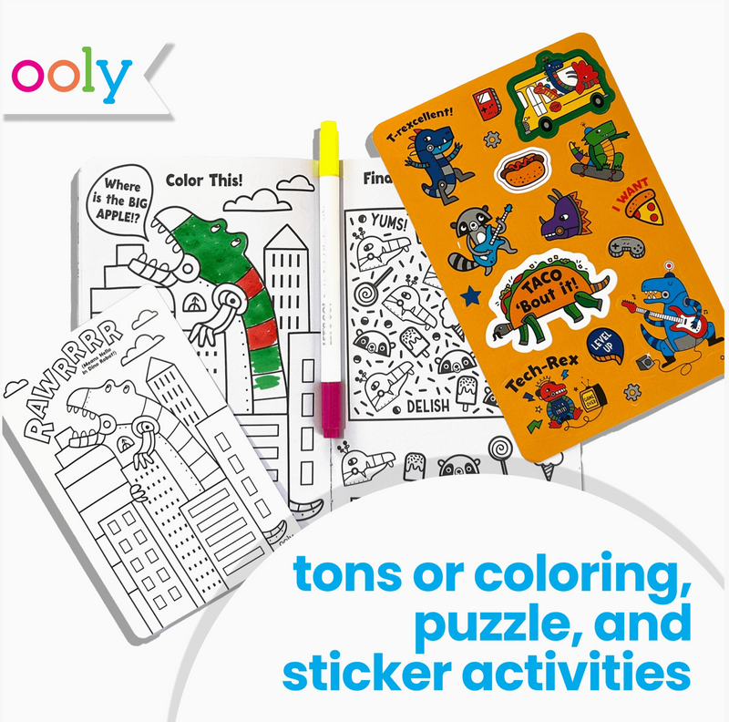 Let's Go!: Activity & Coloring Kit - Robo Dinos