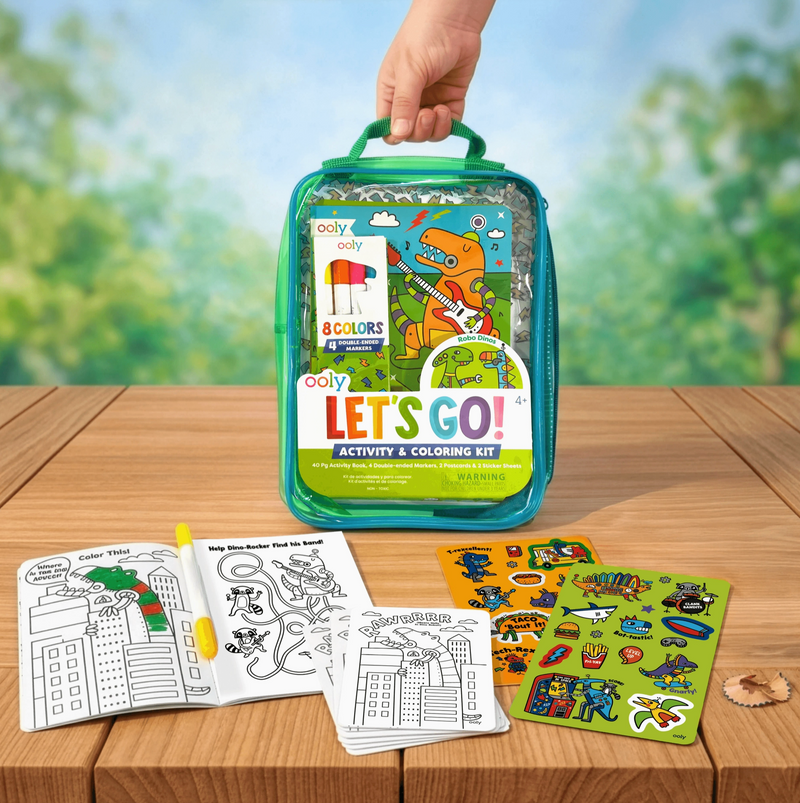 Let's Go!: Activity & Coloring Kit - Robo Dinos
