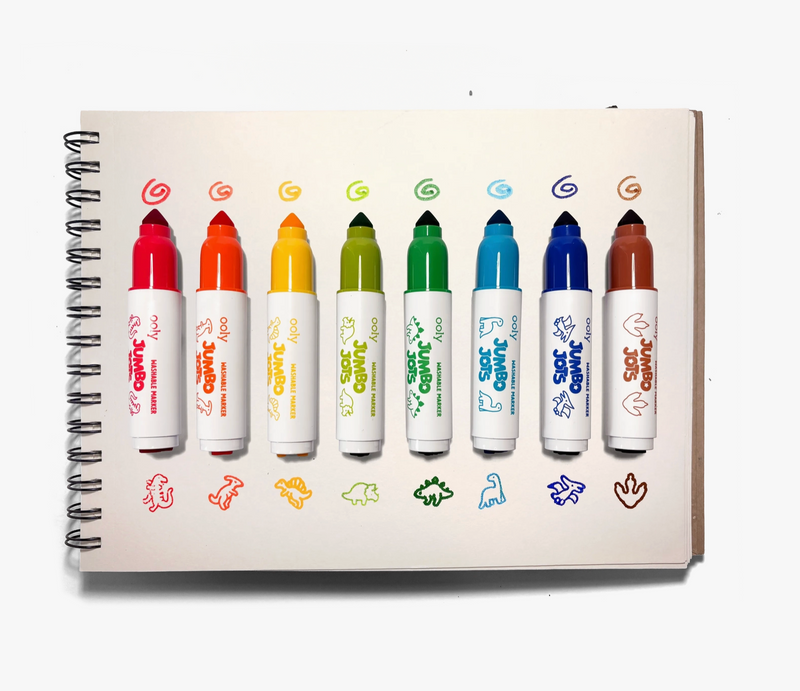 Jumbo Jots Dual Tip Dinosaur Stamp Markers - Set of 8