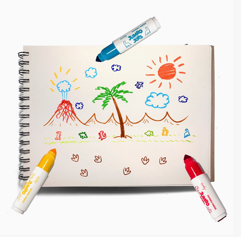 Jumbo Jots Dual Tip Dinosaur Stamp Markers - Set of 8