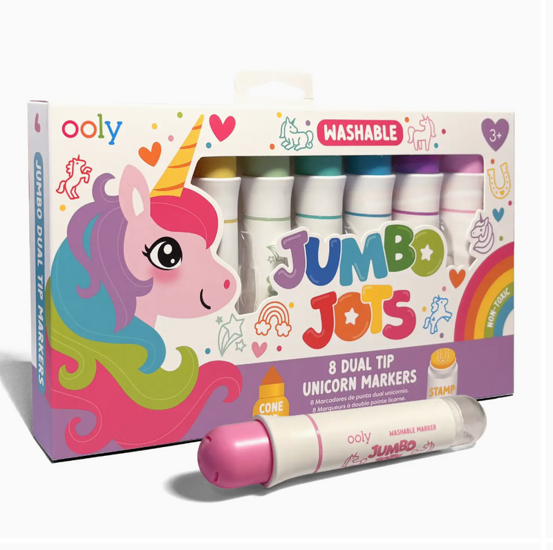 Jumbo Jots Dual Tip Unicorn Stamp Markers - Set of 8