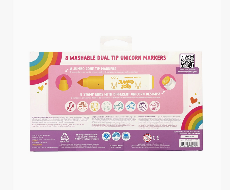 Jumbo Jots Dual Tip Unicorn Stamp Markers - Set of 8
