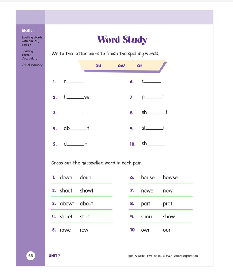 Skill Sharpeners: Spell & Write