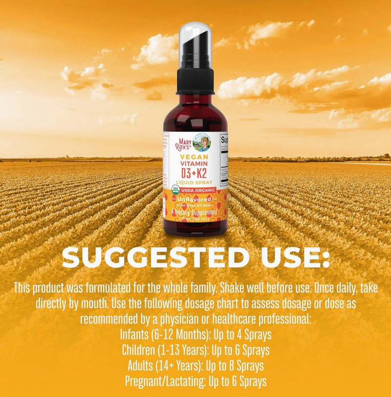 Mary Ruth Organic Vitamin D3 + K2 액상스프레이