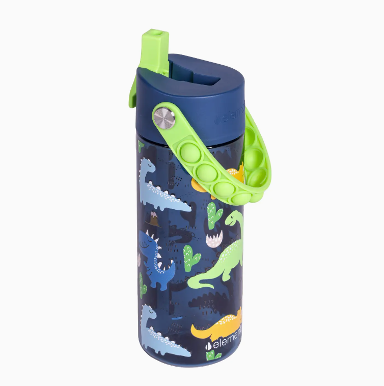 18oz Splash Pop Bottle -Navy Dino
