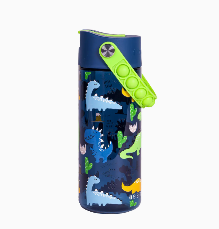 18oz Splash Pop Bottle -Navy Dino
