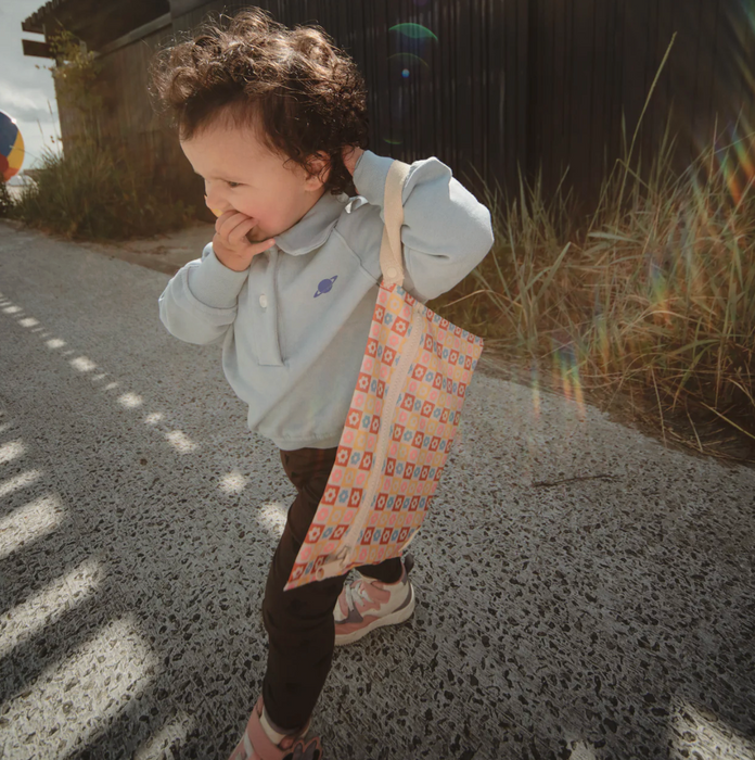 Water Resistant Wet Bag - Happy Flowers Check