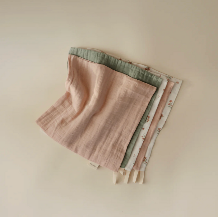 Muslin Cotton Washcloth - Pink Flowers Combo