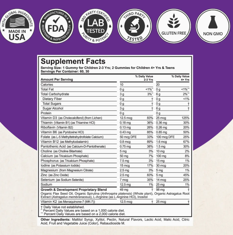NuBest Tall Gummie 60ct 3-PACK