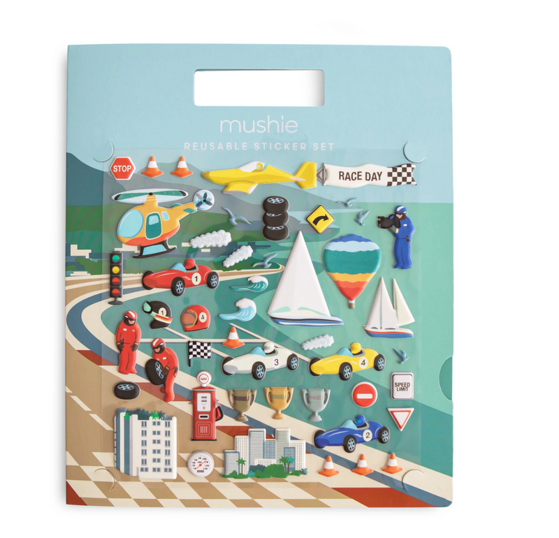 Reusable RaceCar Sticker Set
