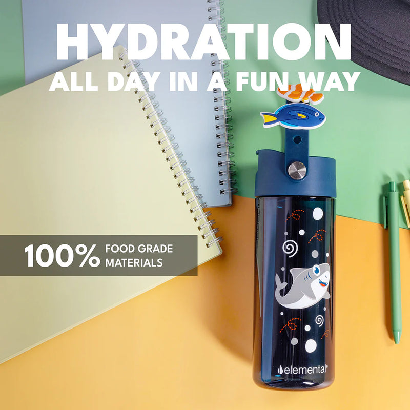 18oz Charm Splash Bottle - Shark friends