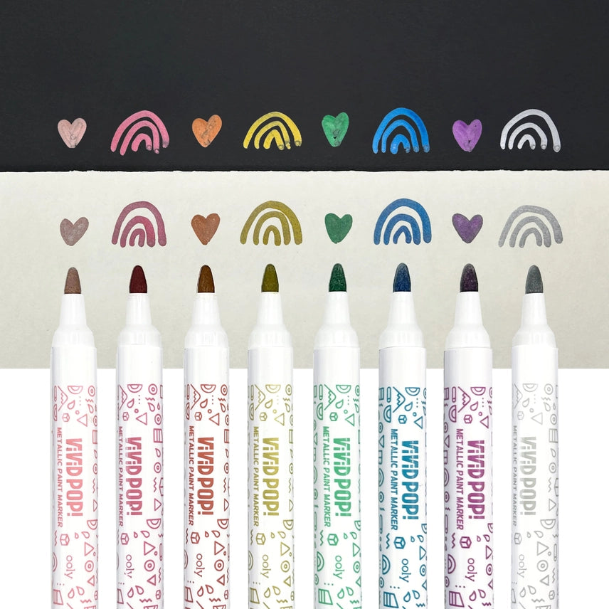 Vivid Pop! Water-Based Paint Markers: Metallic 8pcs