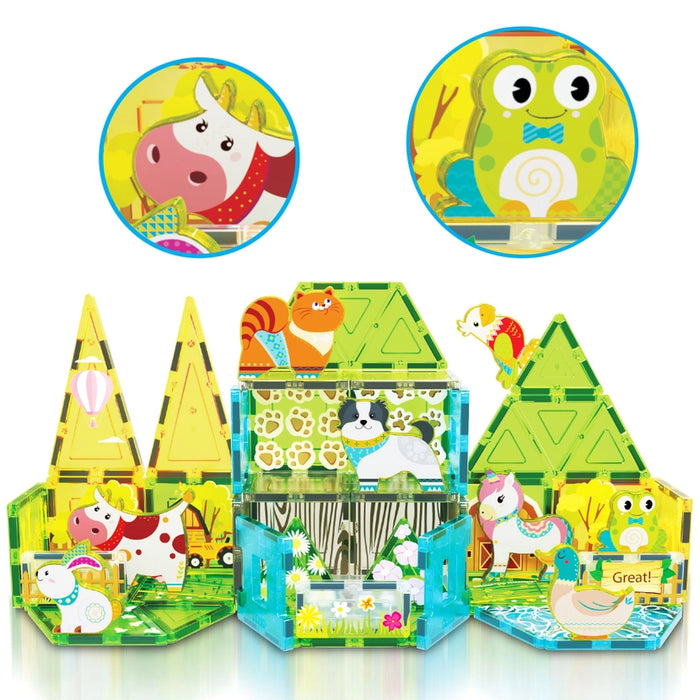 Magnetic Blocks Farm Animal Toy Set (52pcs)