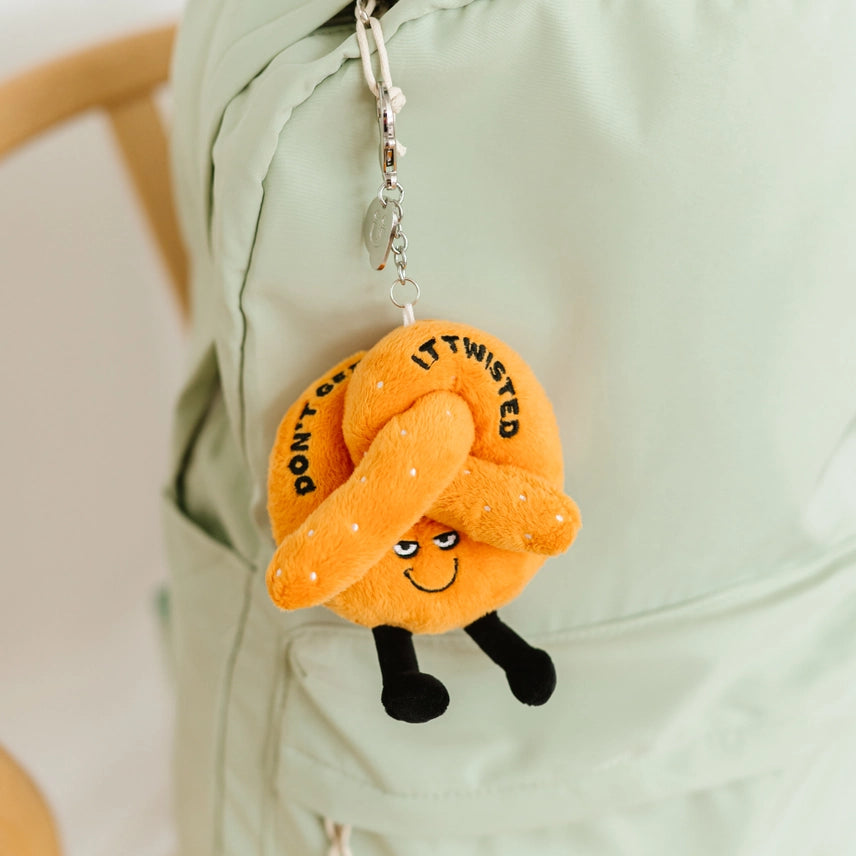 Punchkins Don't Get It Twisted Plush Pretzel Bag Charm