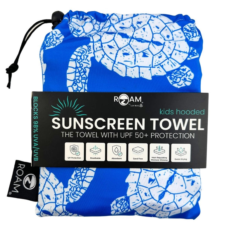 Kids UPF50 Hooded Sunscreen Towel (Sea Turtles)