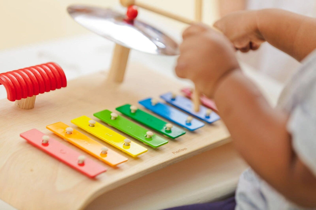 Musical Set with Xylophone, Cymbal and Guiro