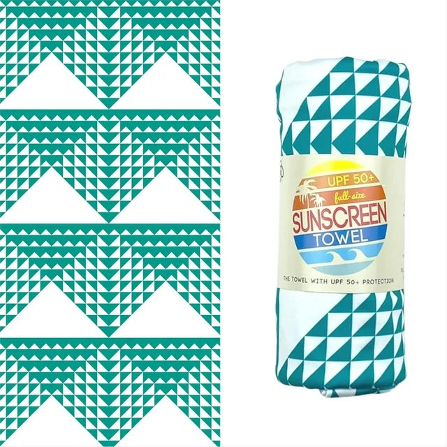 FULL UPF50+ Sunscreen Towel (Green Triangle)