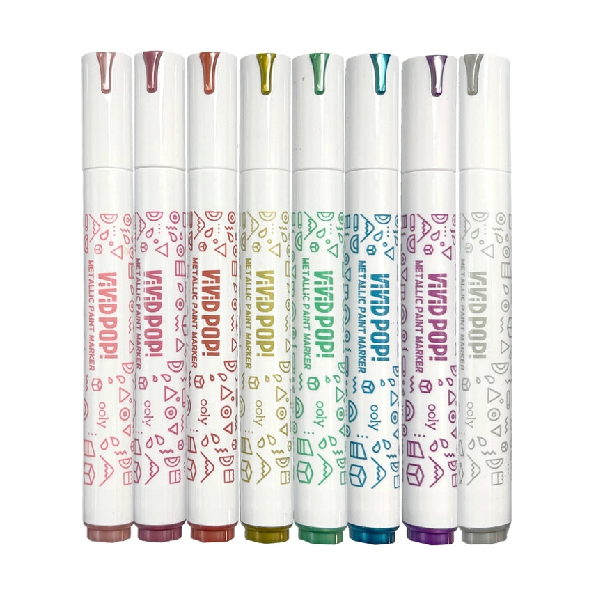 Vivid Pop! Water-Based Paint Markers: Metallic 8pcs