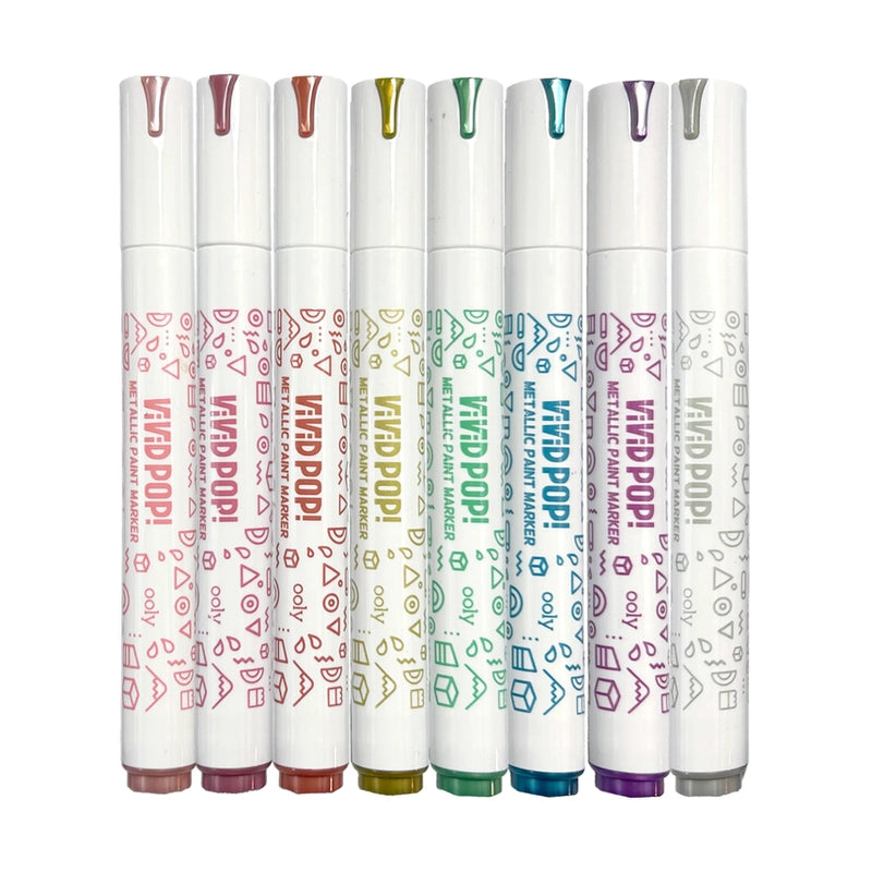 Vivid Pop! Water-Based Paint Markers: Metallic 8pcs