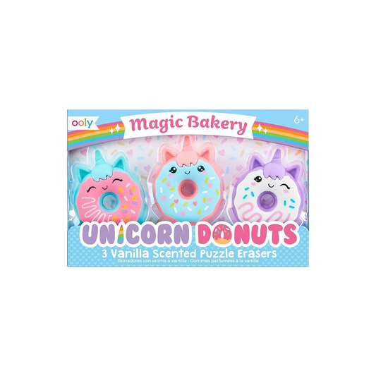 Magic Bakery Unicorn Donuts Scented Erasers - Set of 3