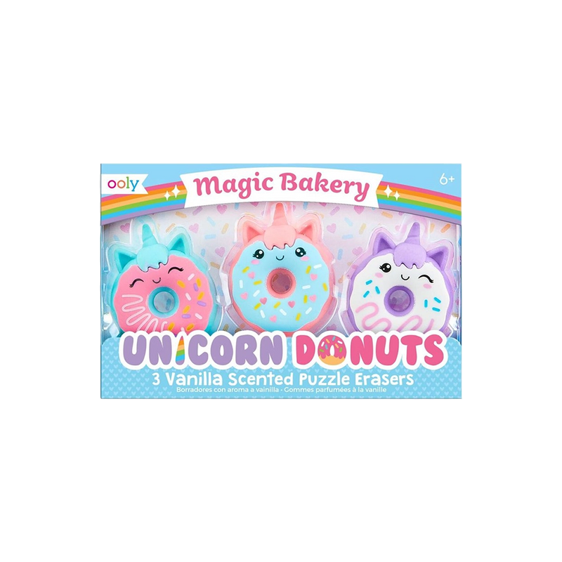 Magic Bakery Unicorn Donuts Scented Erasers - Set of 3