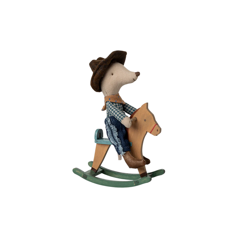 Cowboy Mouse on Rocking Horse, Little Brother